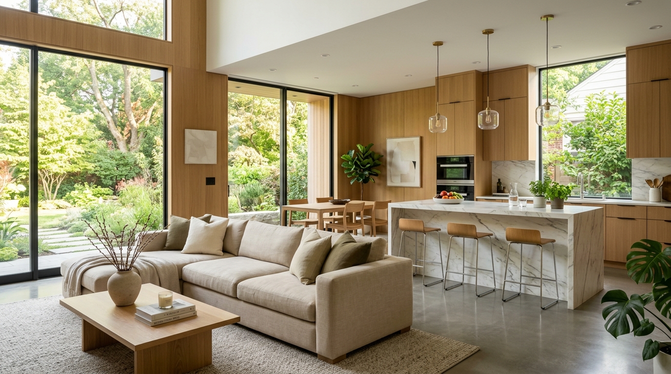 Living room and kitchen renovation interior by renov8 living